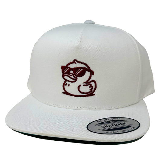 Lucky Duck Snapback - White / Merlot